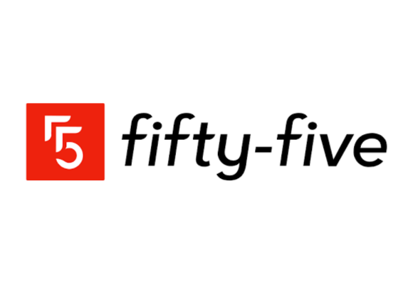 The fifty five logo on a white background.